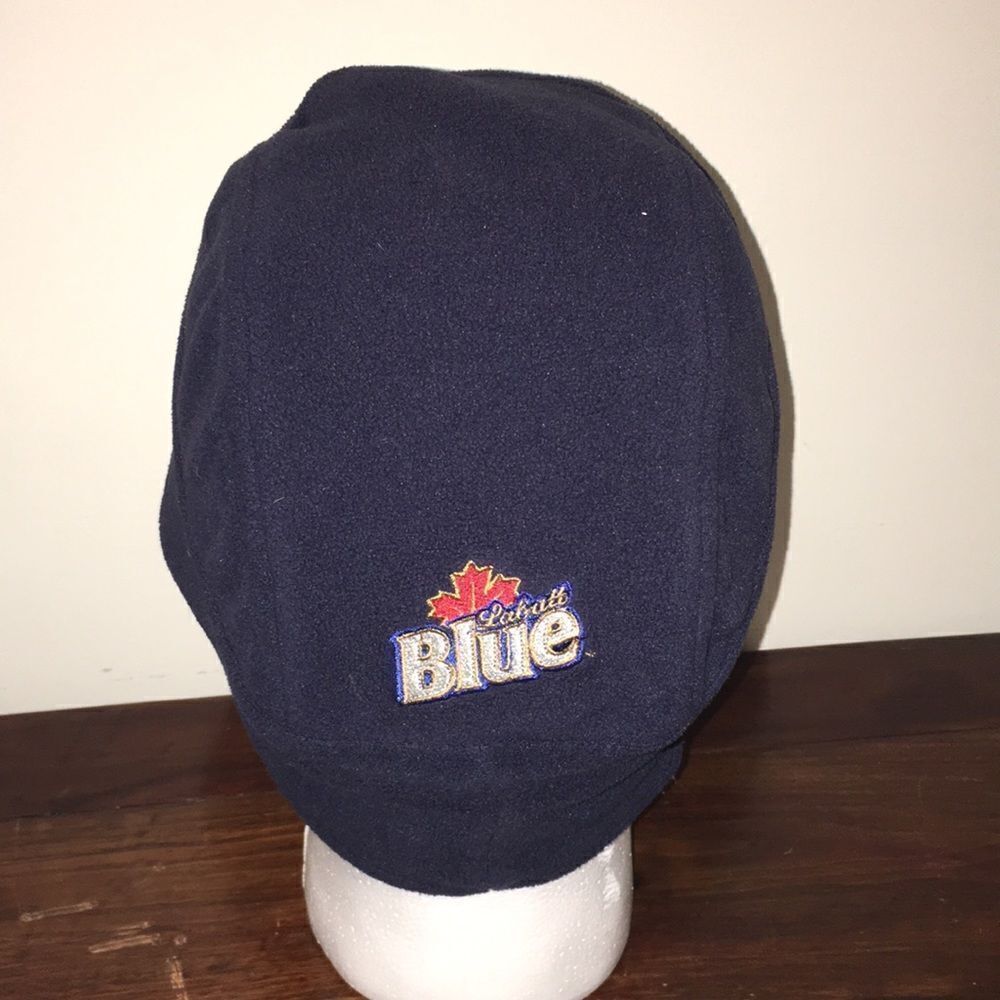 Labatts Beer Pittsburgh Penguins Blue Fleece helmet Ski Snowboard Beanie cap hat - Picture 2 of 3